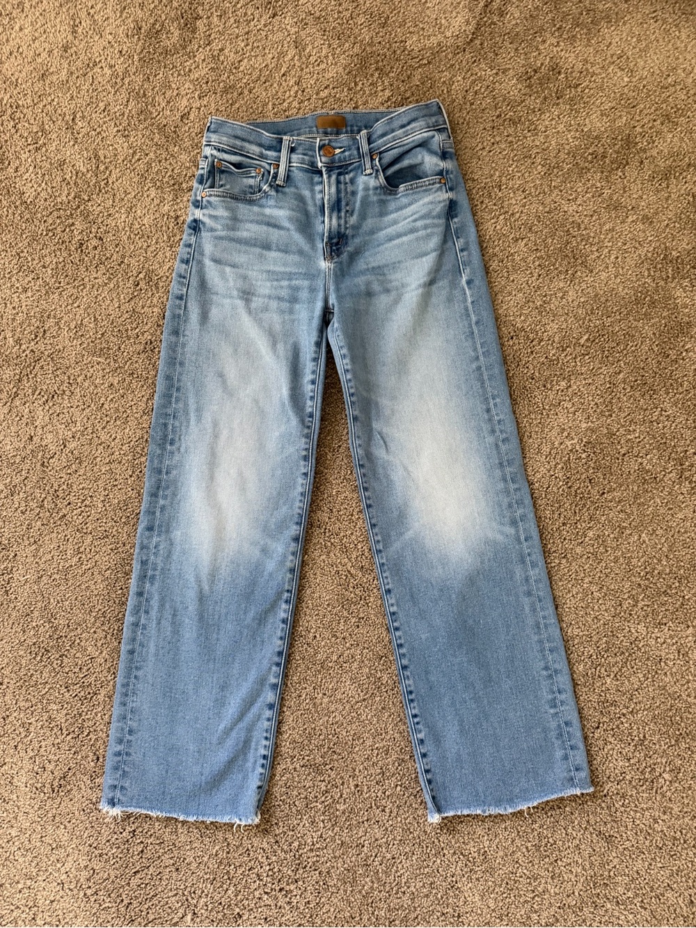 MOTHER Straight Leg Jeans - Light Blue Wash